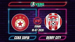 Soi Kèo CSKA Sofia vs Derry City 01h00 - 10/07/2026